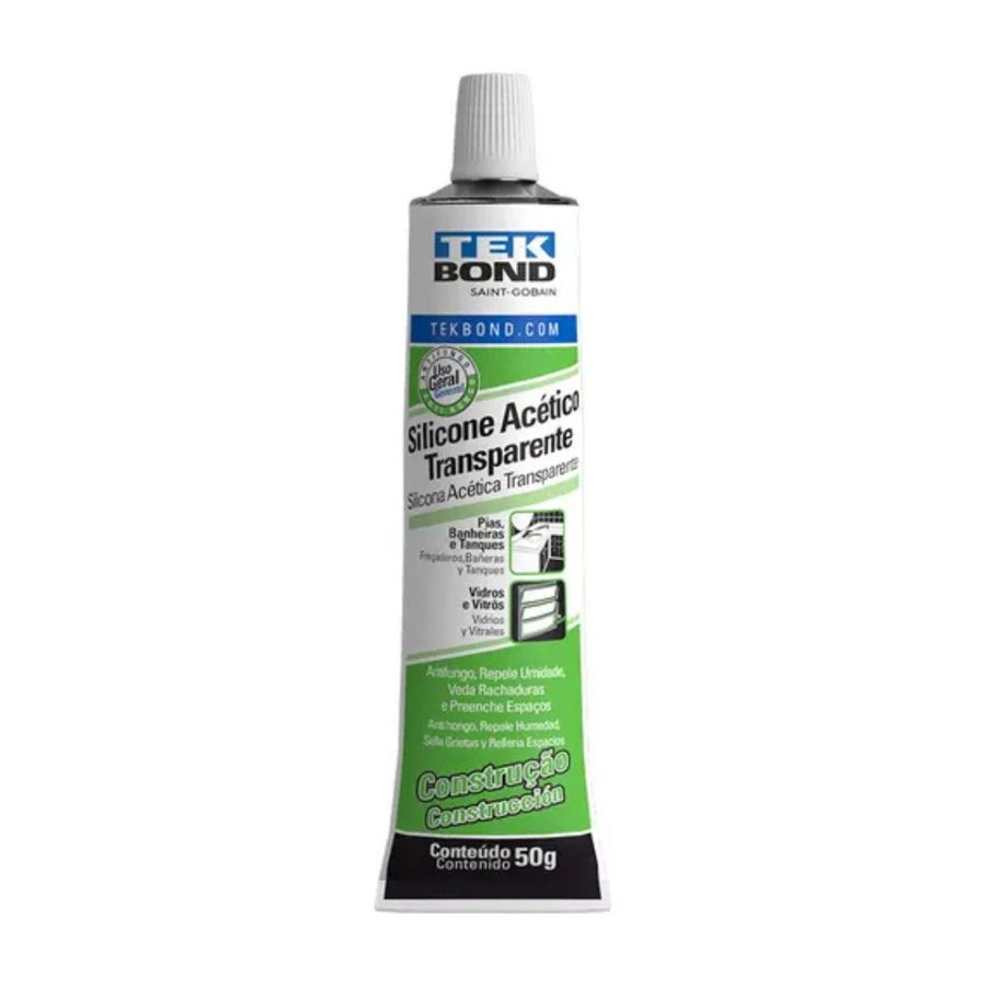 Silicone acético 50g bisnaga transparente